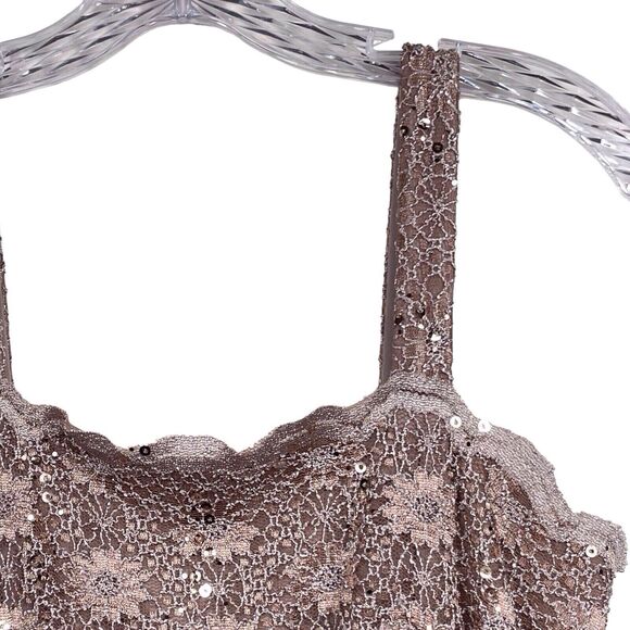 NWT Alex Evenings Formal Gown Size 6 Champagne Lace Sequin Bodice Long Dress - Picture 7 of 15